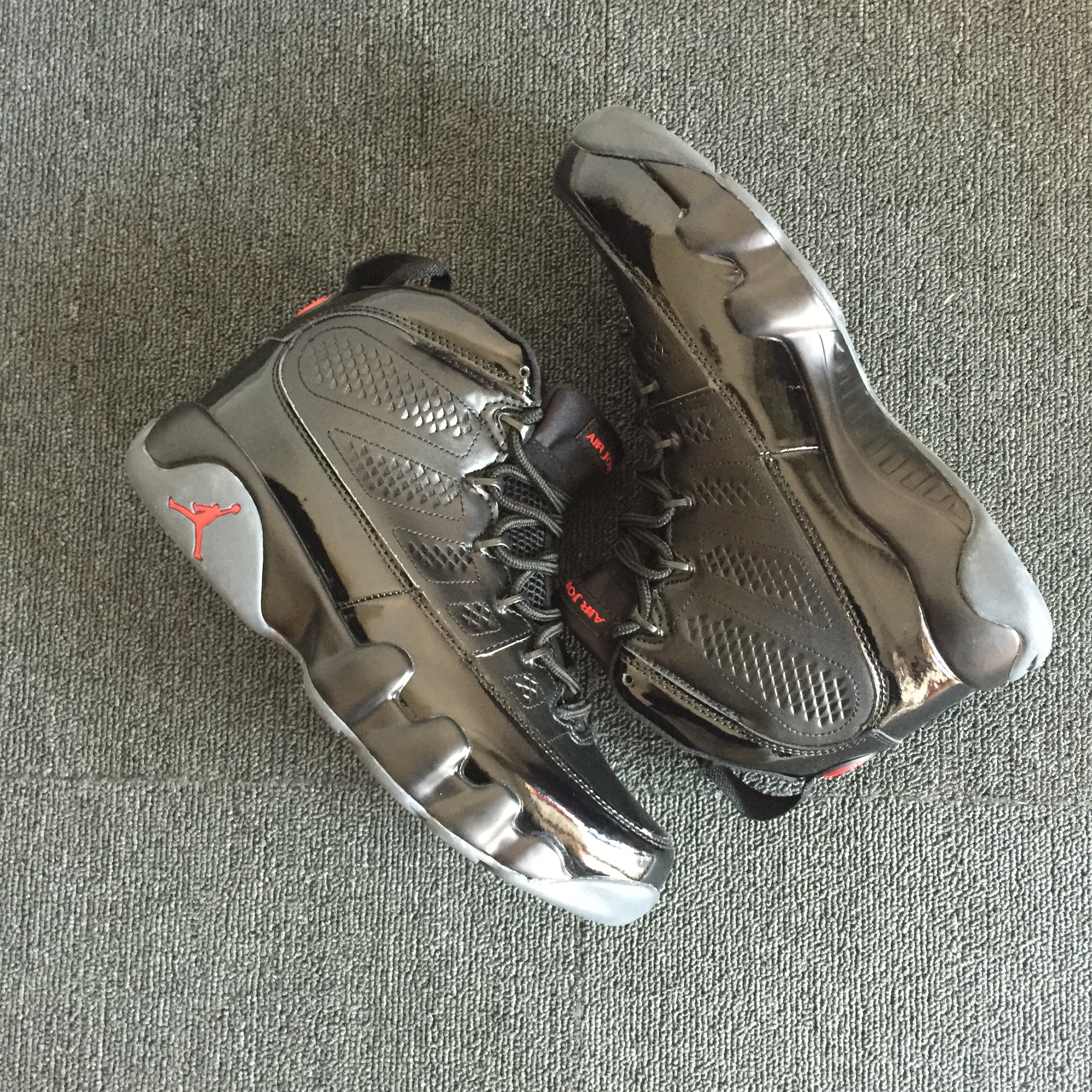 New Air Jordan 9 Retro Black Red Grey Shoes - Click Image to Close